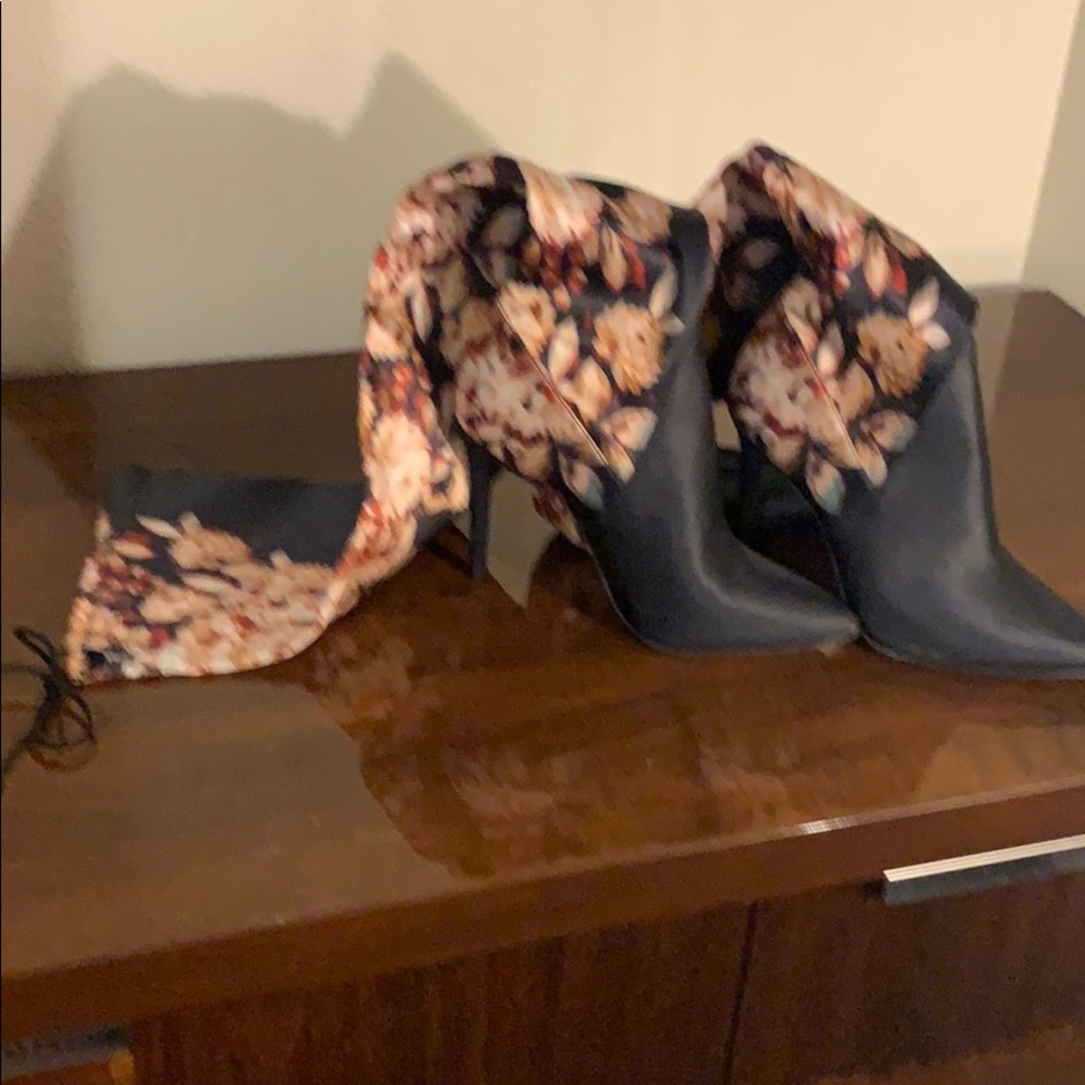 Jessica Simpson Floral & Black Over The Knee Boots